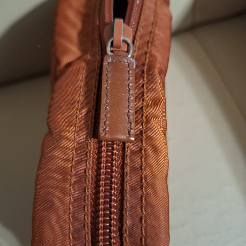 Prada Rust Nylon Zip  Small Pouch - Picture 3 of 15